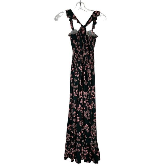 Scotch and Soda Maxi Dress Floral Aloha Hula Green Hawaiian Long - Picture 3 of 12
